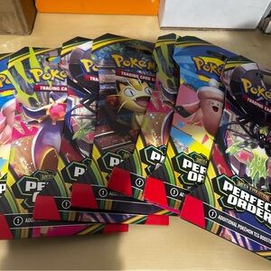7 Pokémon TCG Mega Evolution Perfect Order Booster Pack Lot - Colorful Artwork